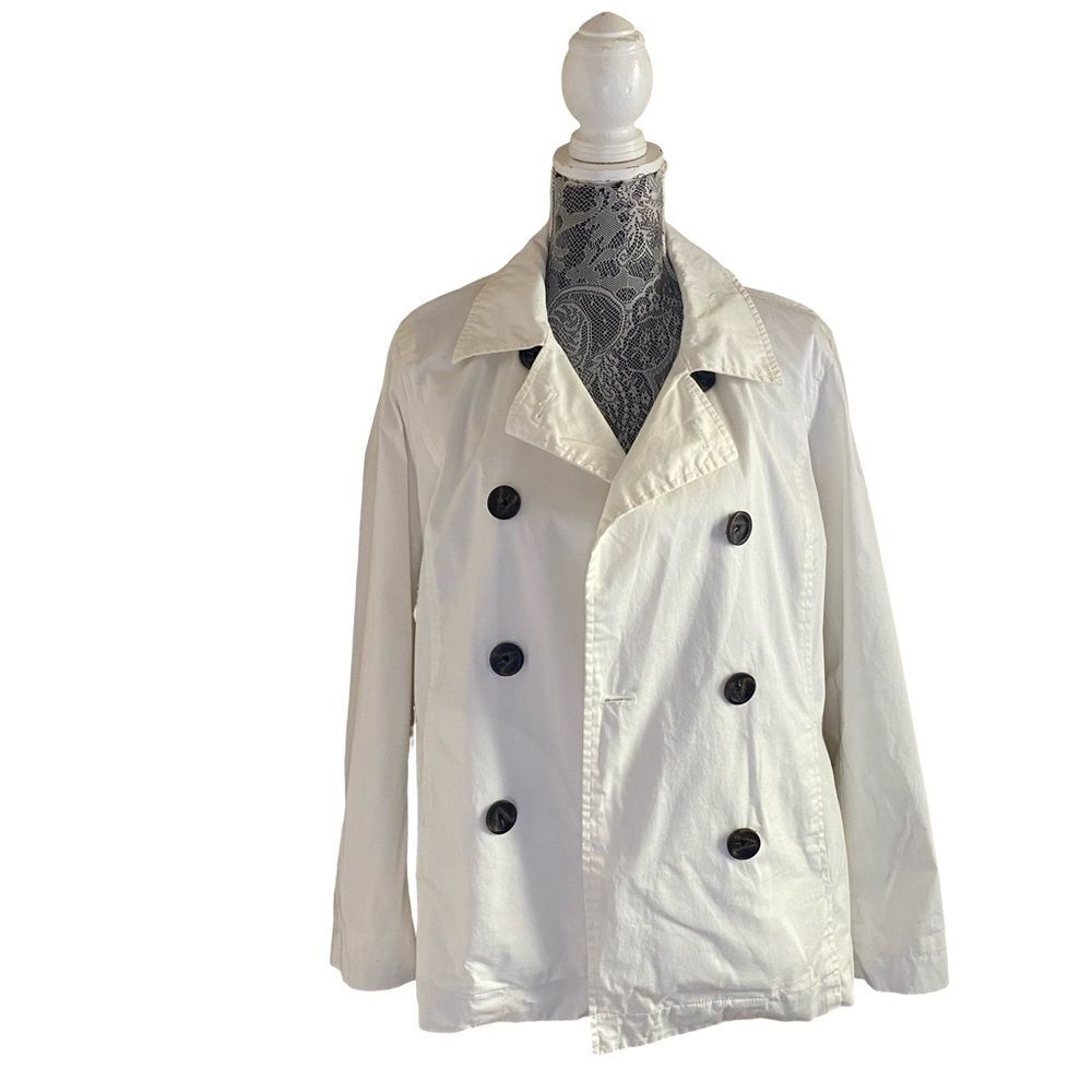 2005 Gap Double Breasted Coat White Size Large